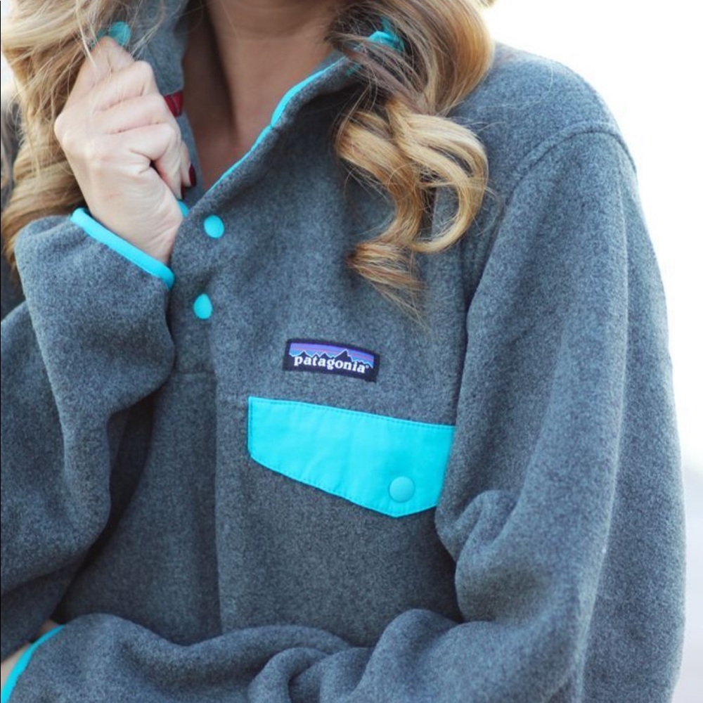 PATAGONIA Lightweight Synchilla Snap-T RE-TOOL Pullover Fleece Color Block M - Picture 9 of 13